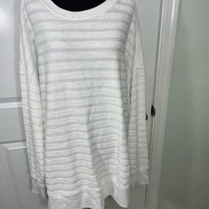 Crown & Ivy Textured White Sweater Size 3X CB-50
